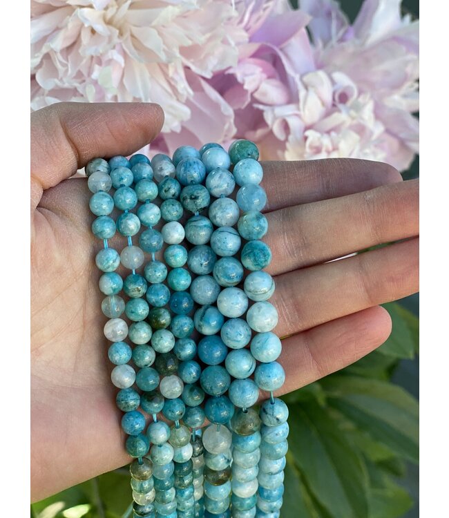 Hemimorphite Beads, Dyed, Polished 15" Strand 6mm 8mm