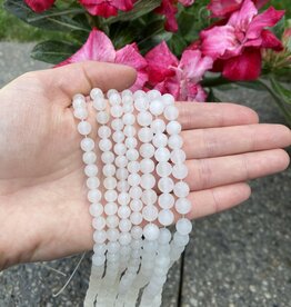 White Jade Beads Frosted/Matte 15" Strand 4mm 6mm 8mm