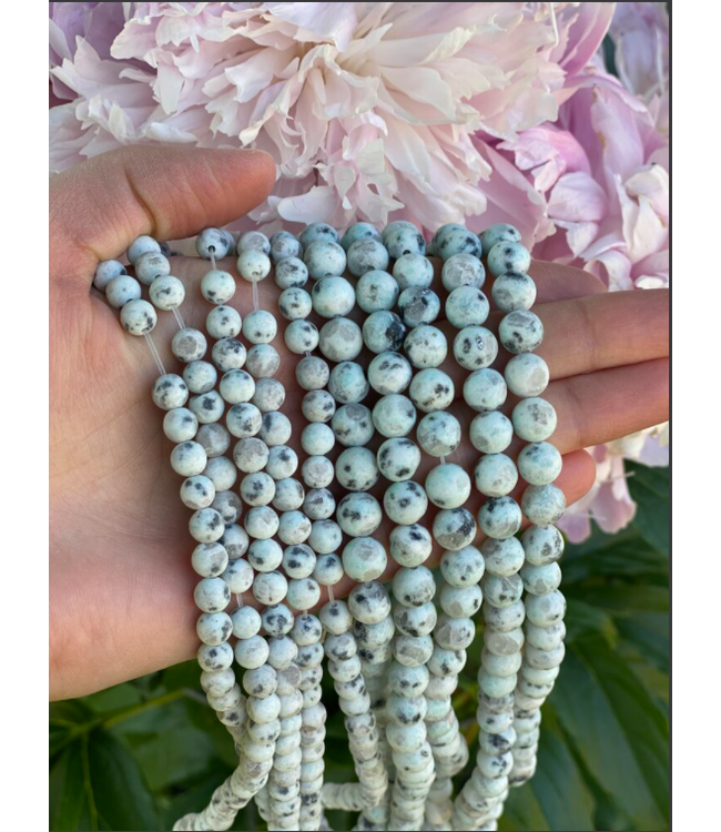 Kiwi Jasper Beads Frosted/Matte 15" Strand 6mm 8mm