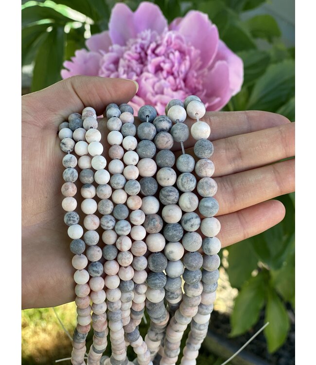 Pink Zebra Jasper Beads Frosted/Matte 15" Strand 4mm 6mm 8mm