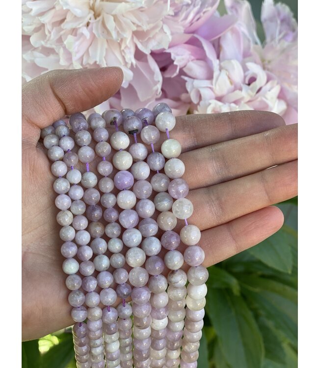 Kunzite Beads Polished Grade A 15" Strand 6mm 8mm