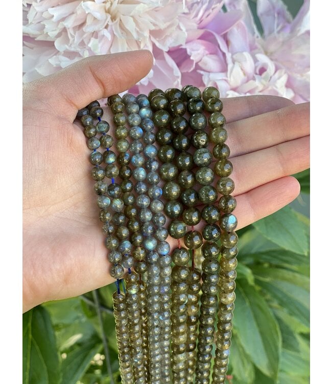 Labradorite Beads Grade AA Polished 15" Strand 6mm 8mm