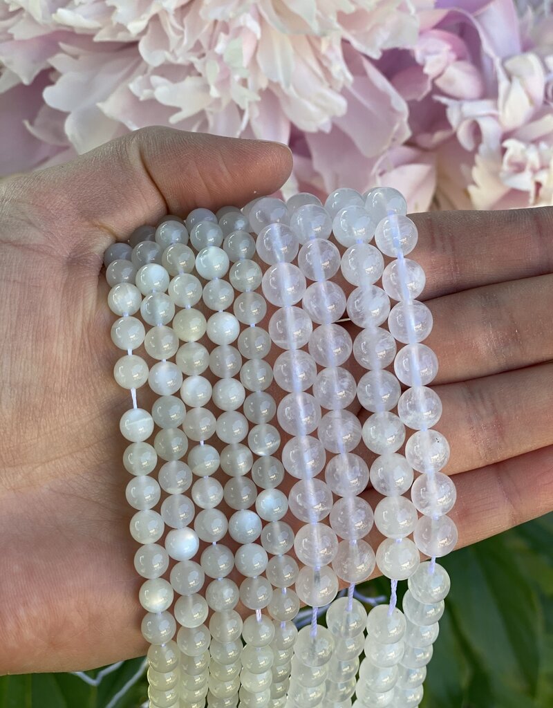 Moonstone Beads Polished 15" Strand 6mm 8mm