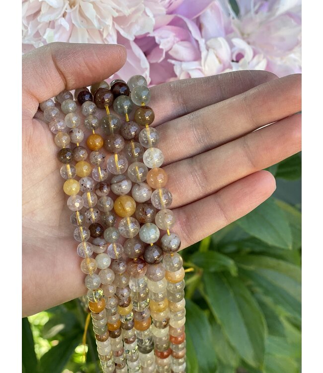 Mixed Quartz Rutilated Quartz Polished 15 Strand 6mm 8mm The Raw Rock Shop Inc