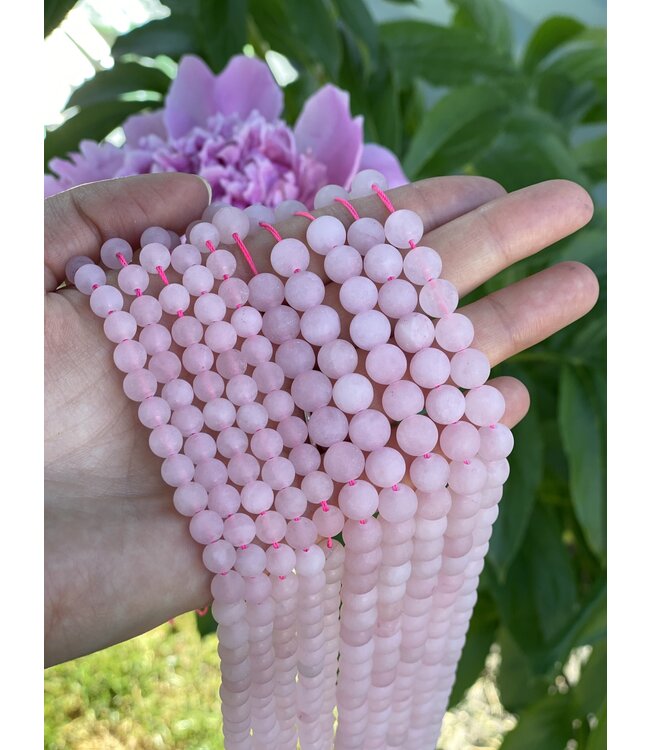 Rose Quartz Beads Frosted/Matte 15" Strand 4mm 6mm 8mm