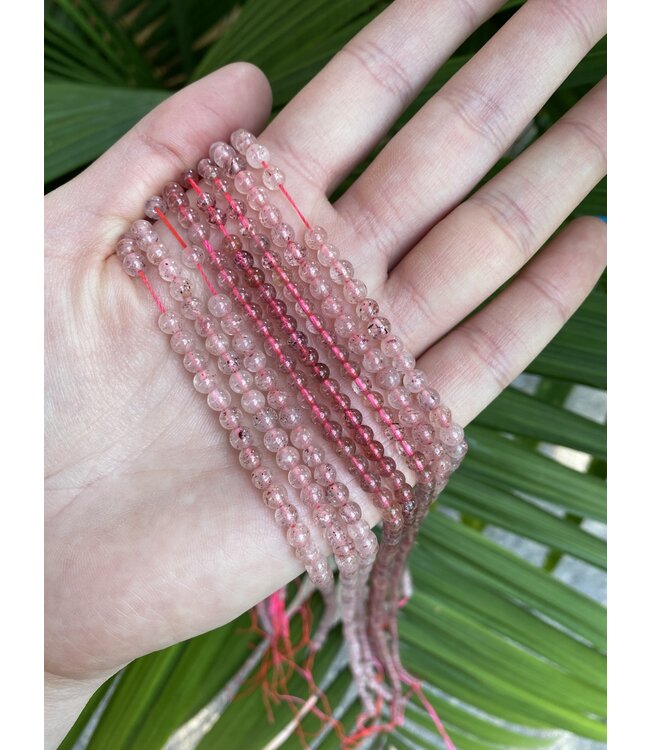Strawberry Quartz Beads Polished 15" Strand 4mm 6mm 8mm