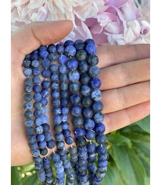 Sodalite Beads Frosted/Matte 15" Strand 6mm 8mm