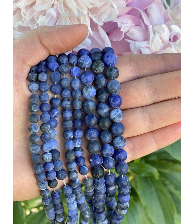 Sodalite Beads Frosted/Matte 15" Strand 6mm 8mm