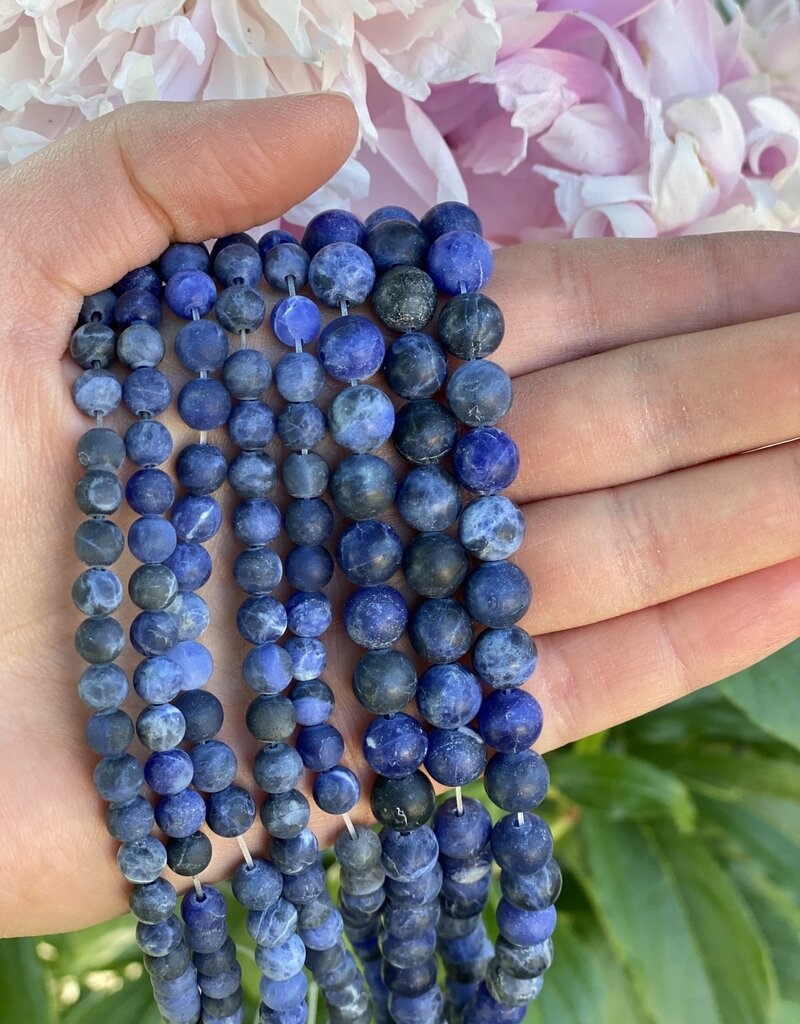 Sodalite Beads Frosted/Matte 15" Strand 6mm 8mm