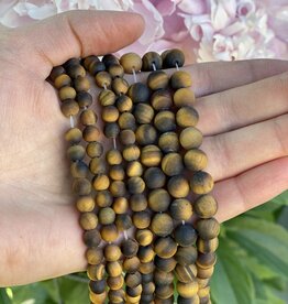 Tiger Eye Beads Frosted/Matte 15" Strand 4mm 6mm 8mm