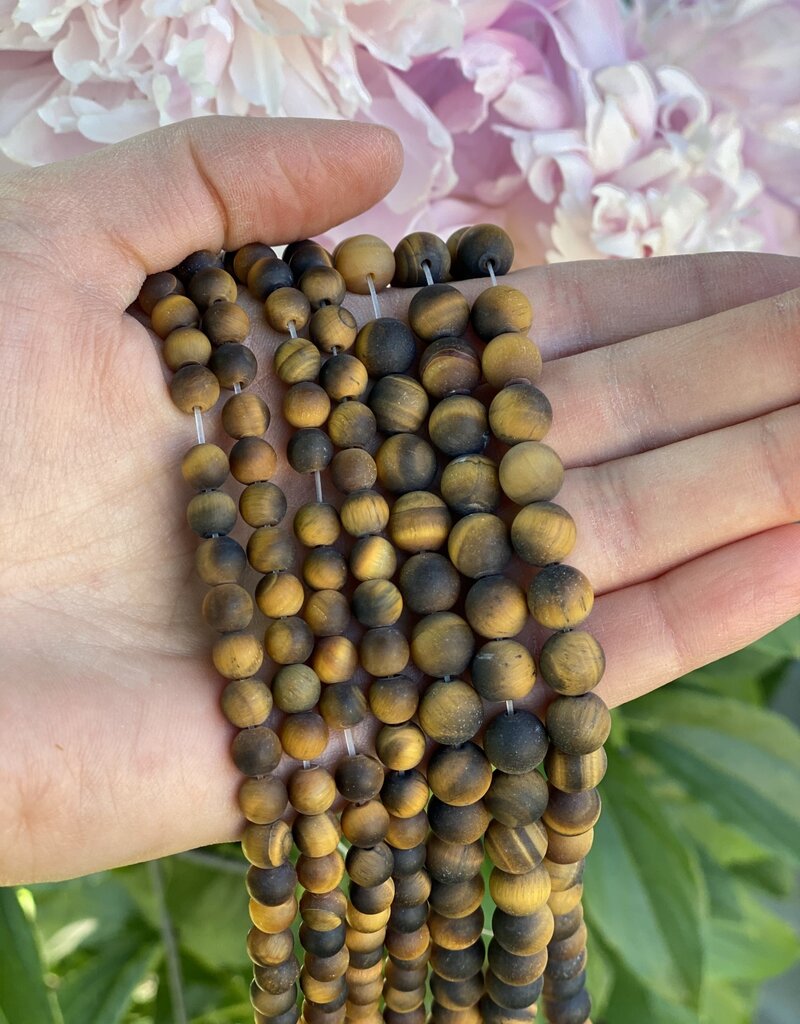 Tiger Eye Beads Frosted/Matte 15" Strand 4mm 6mm 8mm