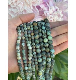 African Turquoise Beads Frosted/Matte 15" Strand 6mm 8mm