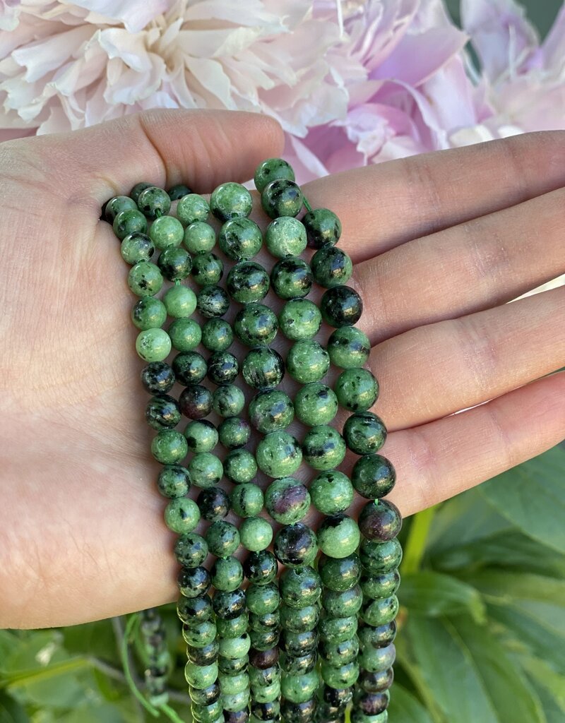 Ruby Zoisite Beads Polished 15" Strand 6mm 8mm