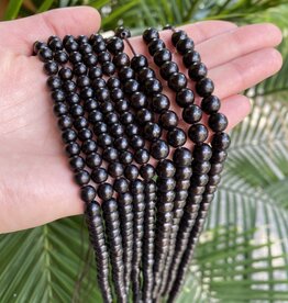 Ebony Wood Beads 15" Strand 6mm 8mm