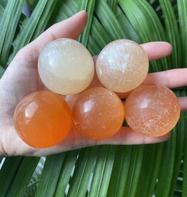 Orange Selenite Sphere, 4cm *disc*