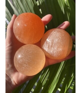 Orange Selenite Sphere, 6cm