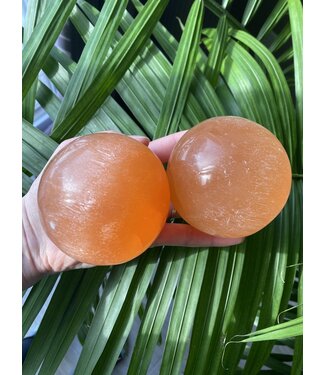 Orange Selenite Sphere, 8cm