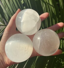 White Selenite Sphere, 6cm