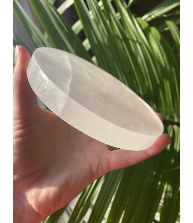 Selenite Round Charging Plate 12cm