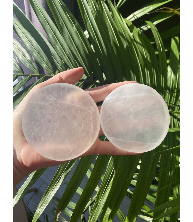Selenite Round Charging Plate 8cm