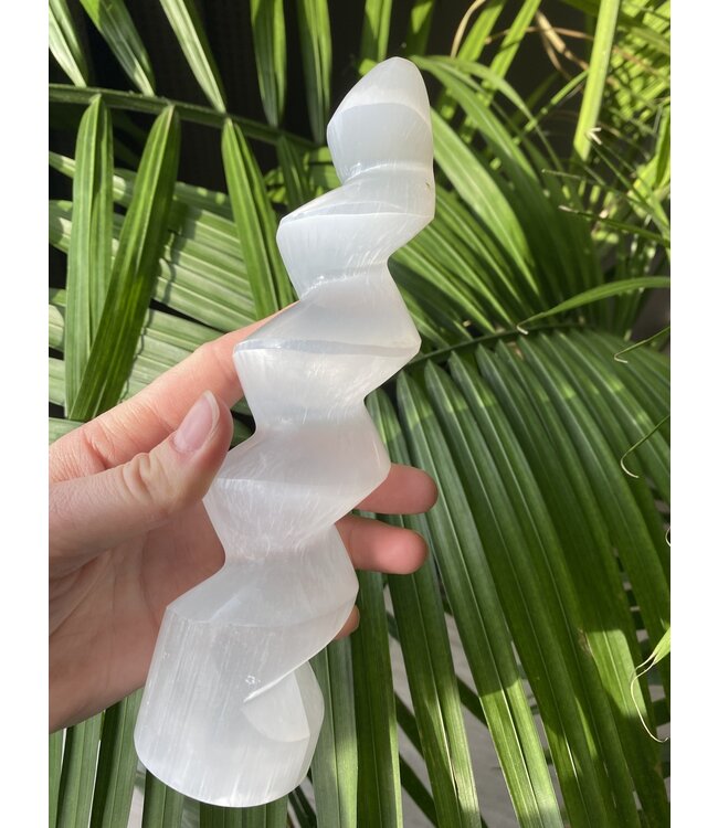 Selenite Spiral Tower 20cm