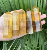 Yellow Fluorite/Yellow with Purple Fluorite Point, Size Large [75-99gr]