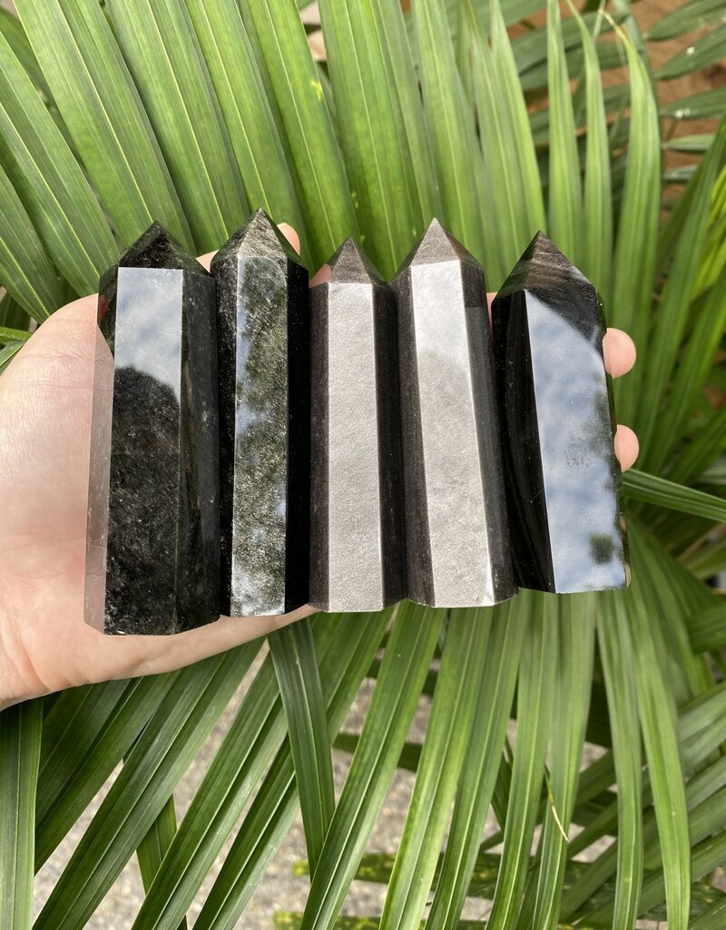 Silver Sheen Obsidian Point, Size Large [75-99gr]