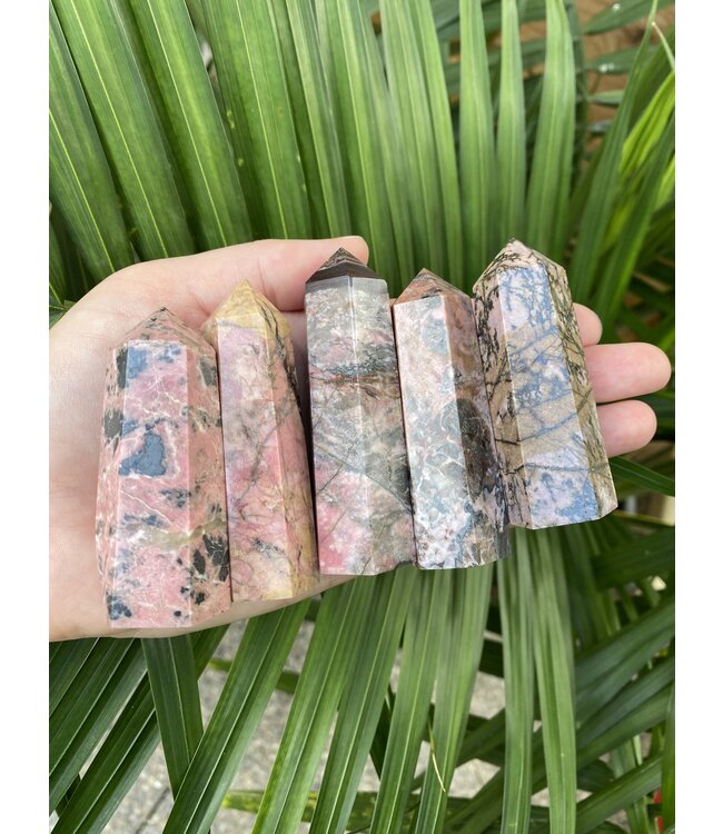 Rhodonite Point, Size Large [75-99gr]