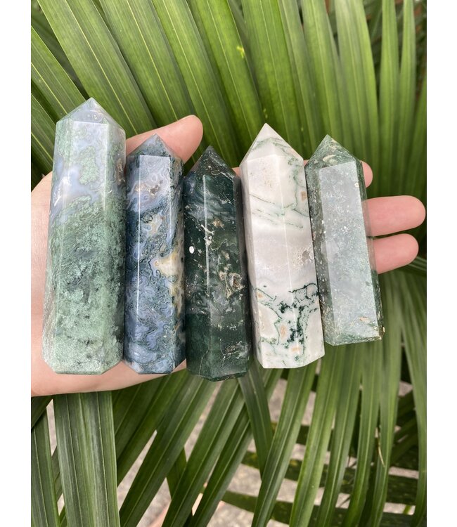 Moss Agate Point, Size Large [75-99gr]
