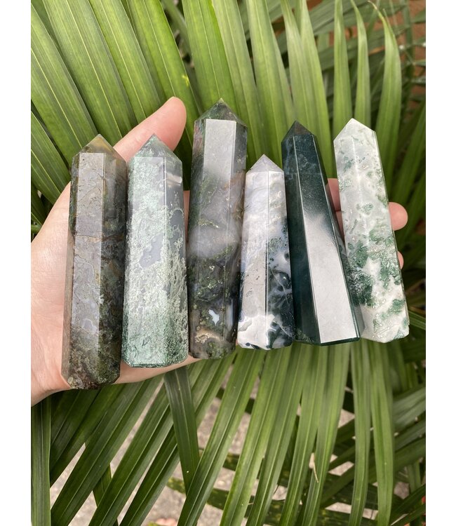 Moss Agate Point, Size Large [75-99gr]