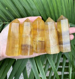 Yellow Fluorite/Yellow with Purple Fluorite Point, Size X-Large [100-124gr]