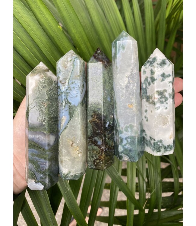 Moss Agate Point, Size X-Large [100-124gr]