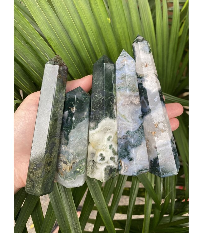 Moss Agate Point, Size X-Large [100-124gr]