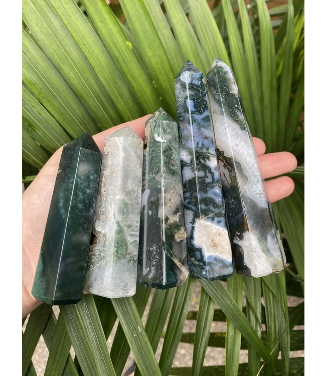 Moss Agate Point, Size X-Large [100-124gr]
