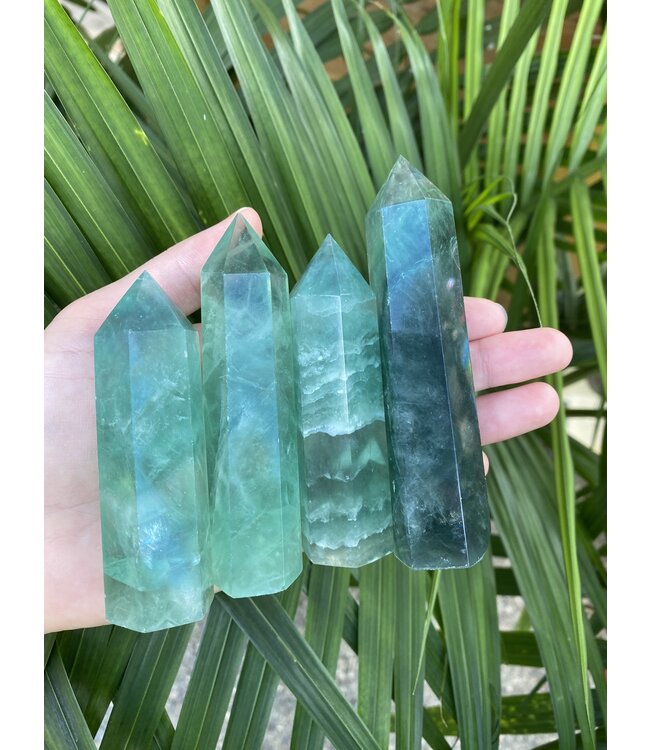 Green Fluorite Point, Size XX-Large [125-149gr] - The Raw Rock 