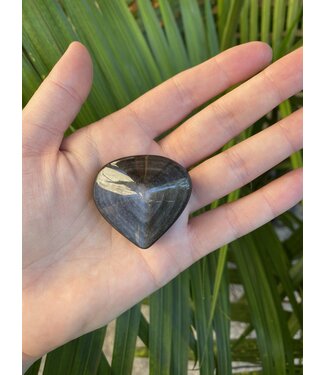 Silver Sheen Obsidian Heart, Size XX-Small [25-49gr]