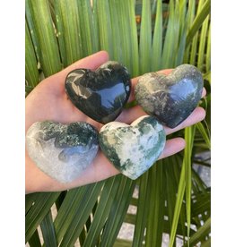 Moss Agate Heart, Size Small [75-99gr]