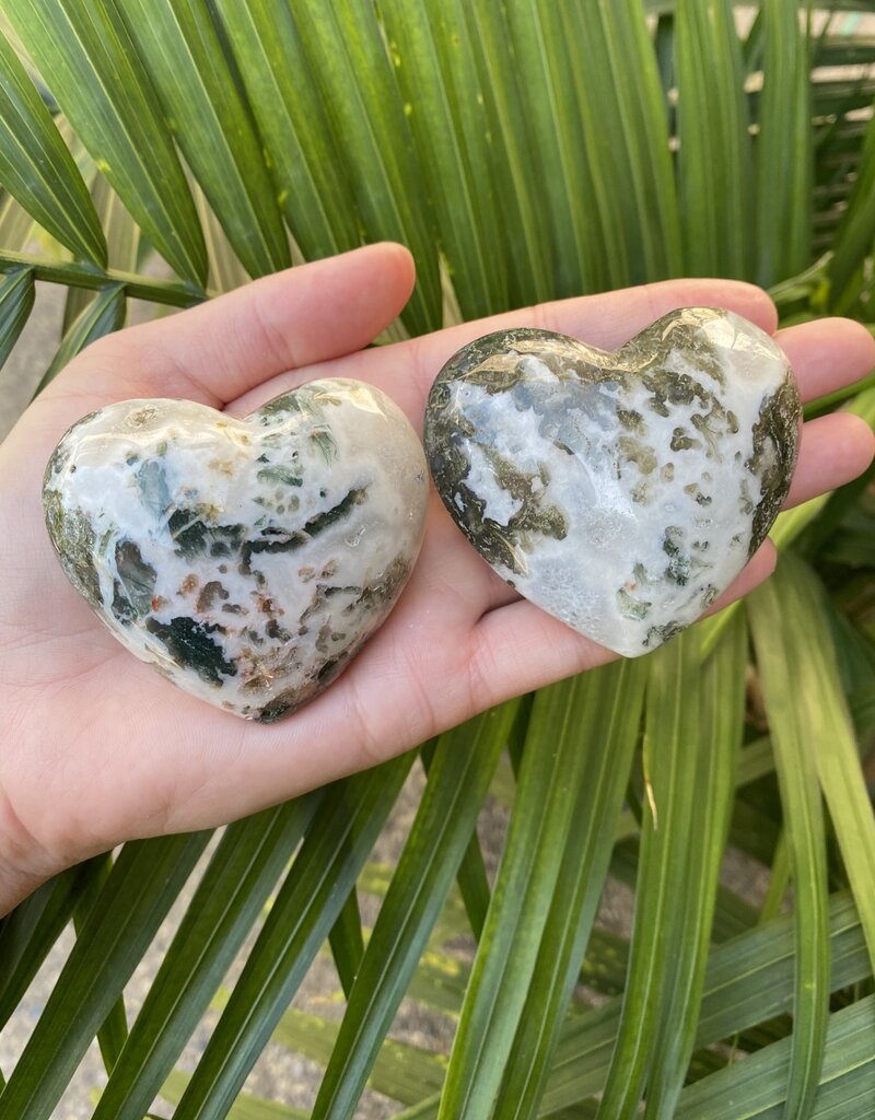 Moss Agate Heart, Size Large [125-149gr] *disc.*