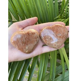 Peach Moonstone Heart, Size Large [125-149gr] *disc.*