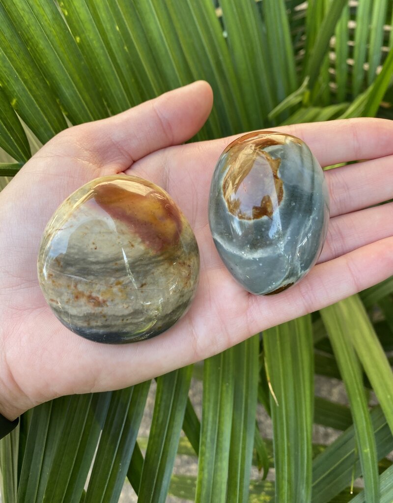 Polychrome Jasper Palm Stone, Size Small [75-99gr]