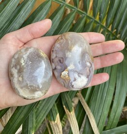 Flower Agate Palm Stone, Size Large [125-149gr]