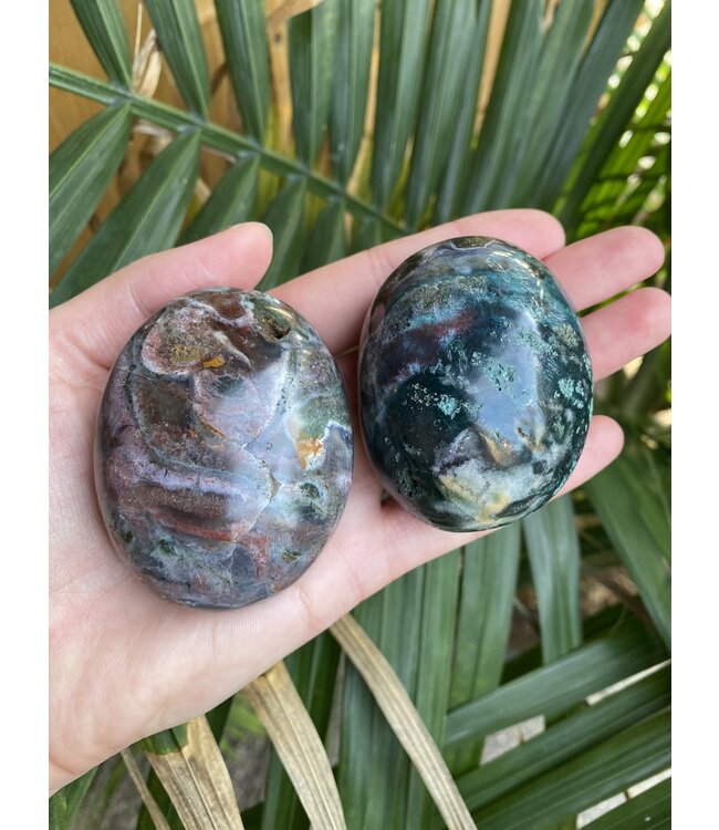 Ocean Jasper Palm Stone, Size Large [125-149gr]