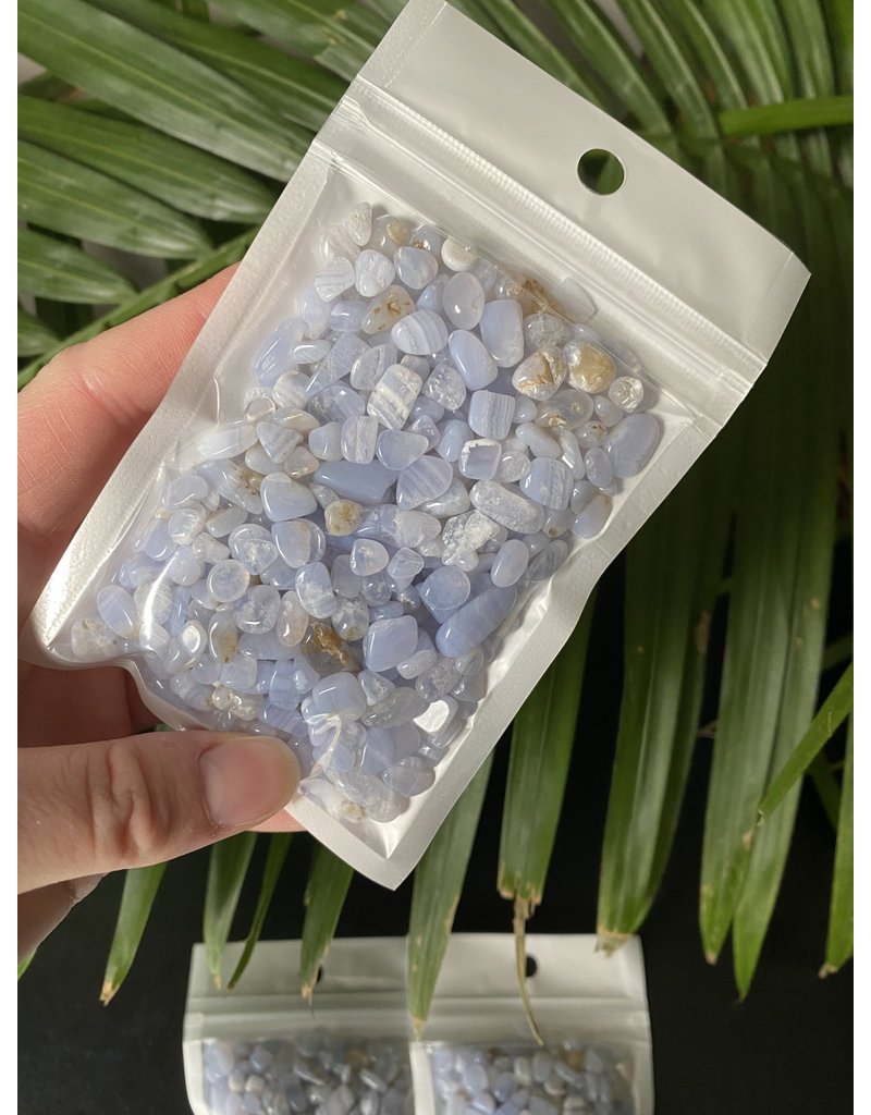Blue Lace Agate Chip Stones 100gr Package