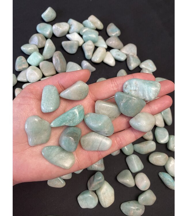 Amazonite Tumbled Stones, Polished Amazonite, Grade A; 4 sizes available, purchase individual or bulk