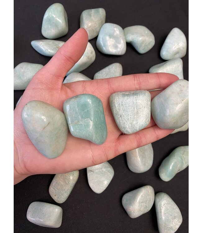 Amazonite Tumbled Stones, Polished Amazonite, Grade A; 4 sizes available, purchase individual or bulk