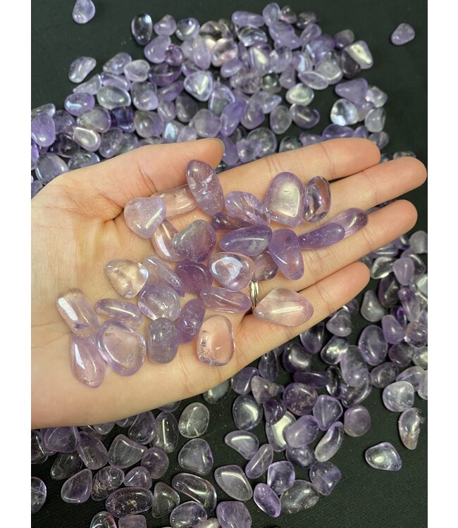 Amethyst Tumbled Stones, Polished Amethyst, Grade A; 4 sizes available, purchase individual or bulk
