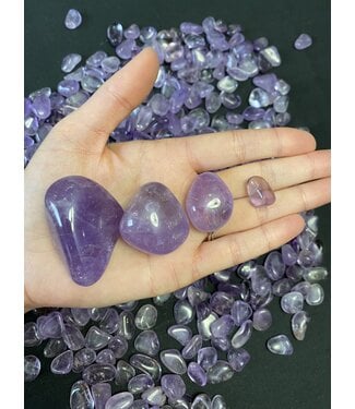 Amethyst Tumbled Stones, Polished Amethyst, Grade A; 4 sizes available, purchase individual or bulk