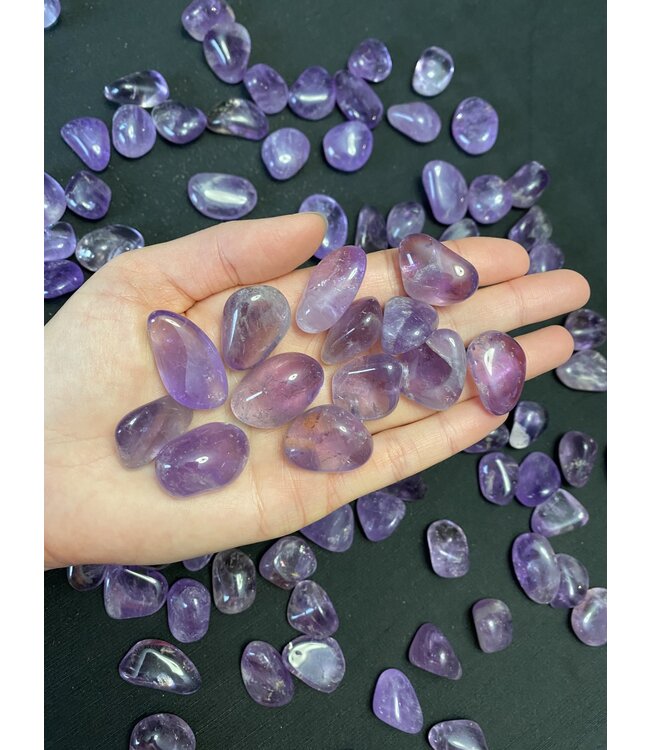 Amethyst Tumbled Stones, Polished Amethyst, Grade A; 4 sizes available, purchase individual or bulk