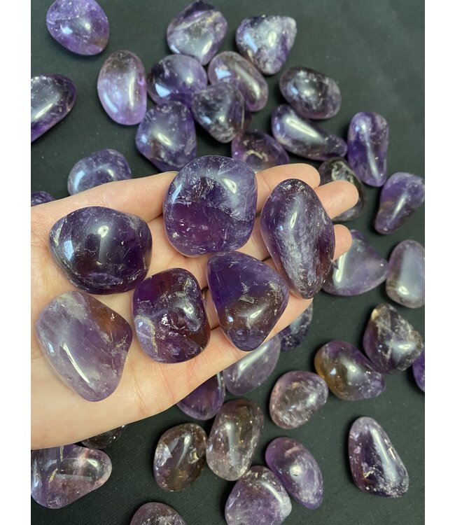 Ametrine Tumbled Stones, Polished Ametrine, Grade A; 3 sizes available, purchase individual or bulk