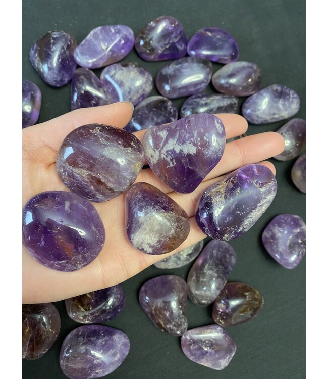 Ametrine Tumbled Stones, Polished Ametrine, Grade A; 3 sizes available, purchase individual or bulk